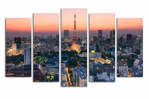 Модульная картина Токио Закат